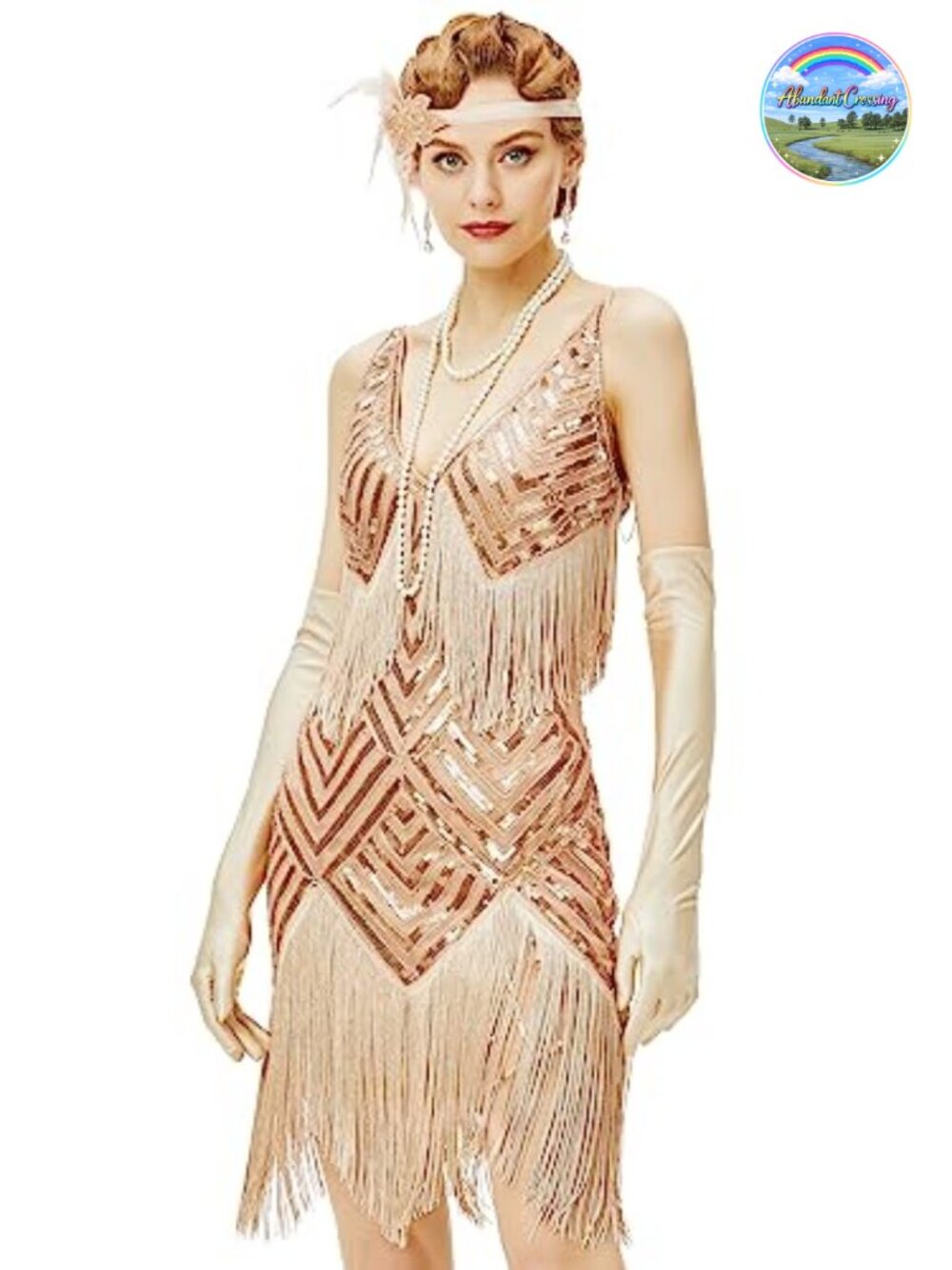 1920s Flapper Dress V Neck Slip Dress Fringe Sequin Bodycon Midi Gatsby Party